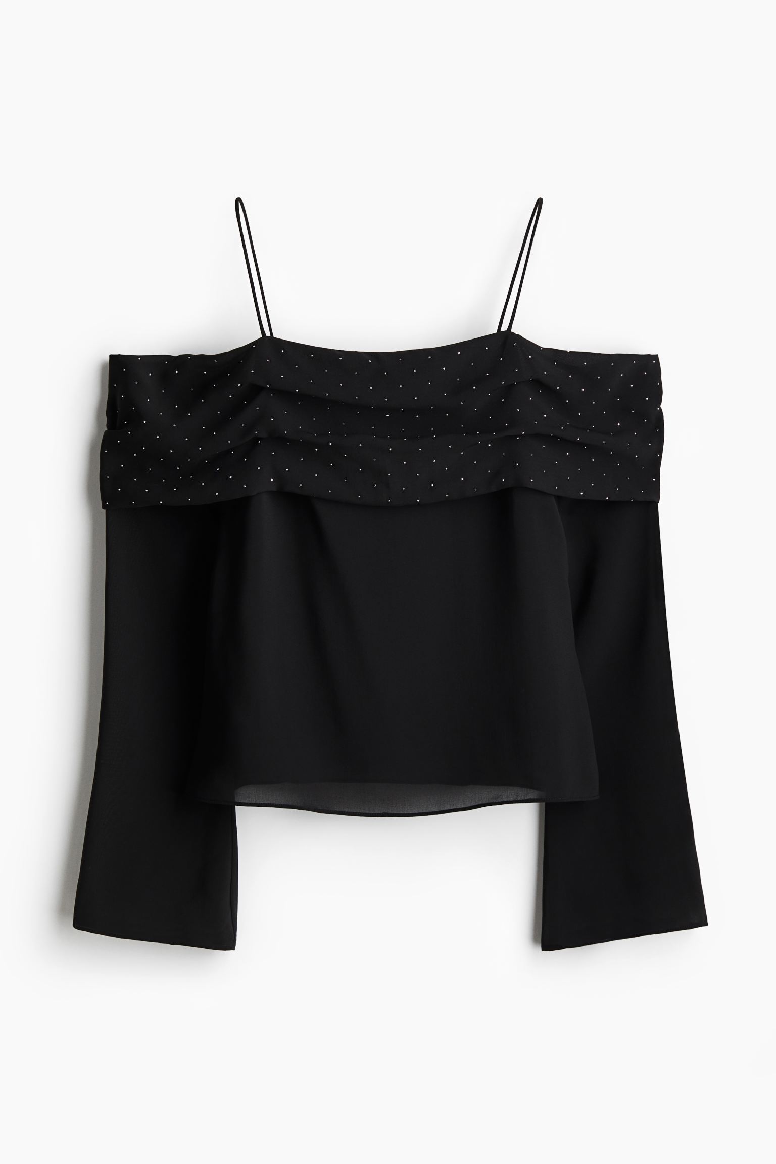 Black Off-the-shoulder chiffon top.jpeg